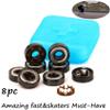 SUOFEILAIMU 608Z Ceramic Ball Skateboard Longboard Bearing Professional Inline Roller Skates Double Rocker 608 Scooter Bearing (Color : 8pcs zro2 Ball 608z) view 2