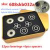 SUOFEILAIMU 608 Skate Bearings with 7 Ceramic Beads Inline Roller Skates Speed Ceramic Bearing Scooter Skateboard Bearing (Color : 12pcs Bearing 6pcs Spacer) view 2