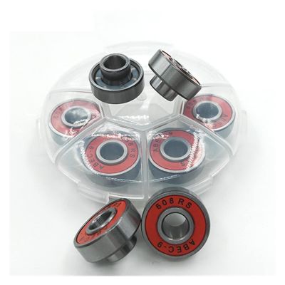 SUOFEILAIMU ABEC-9 Integrated Spacer Bearing 608 Skateboard Longboard Bearing 8x22x12.6mm Double Rocker Danceboard Bearings (Color : 8pcs red)