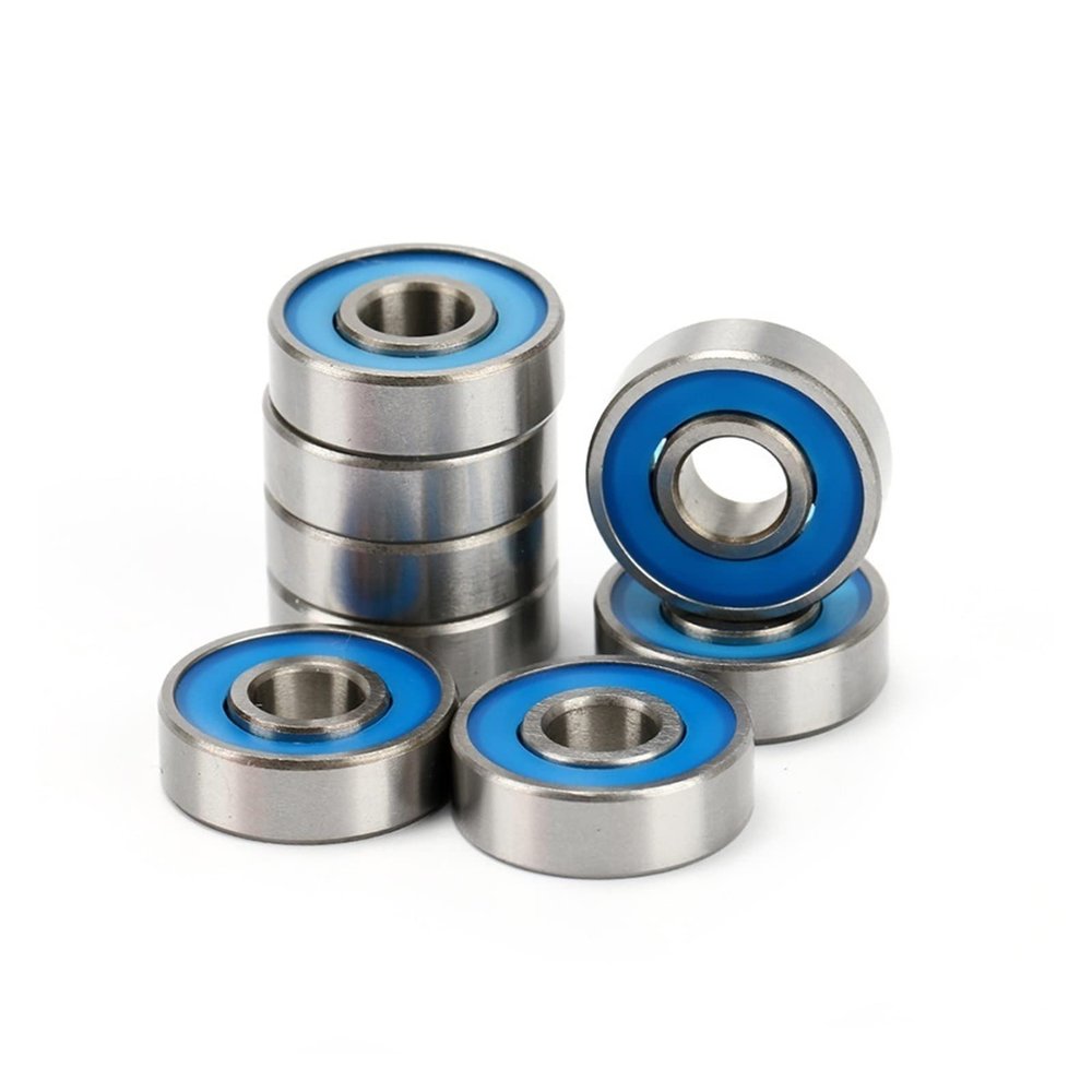 SUOFEILAIMU 8 pcs Inline Skate Bearing 608-2rs Speed Skateboard Bearing Abec9 Si3n4 Ceramic 7 Ball Roller Skating Longboard Bearing 608 (Color : 8pcs 7 Ball 608)
