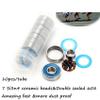 SUOFEILAIMU 7 Ceramic Beads Skate Bearing 608 Skateboard Longboard Wheels Bearings 608 Inline Roller Skates Stunt Scooter Bearing (Color : 10pcs 608 Si3n4 7ball) view 2