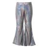 FEESHOW Toddler Baby High Waist Bell Bottoms Casual Outfits Girls Kids Denim Flared Pants Ruffled Wide Leg Trouser A Black 15-16 Years view 1