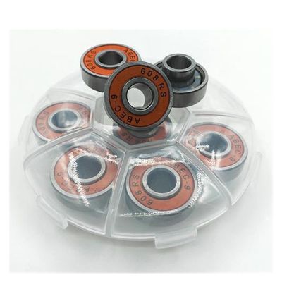 SUOFEILAIMU ABEC-9 Integrated Spacer Bearing 608 Skateboard Longboard Bearing 8x22x12.6mm Double Rocker Danceboard Bearings (Color : 8pcs Orange)