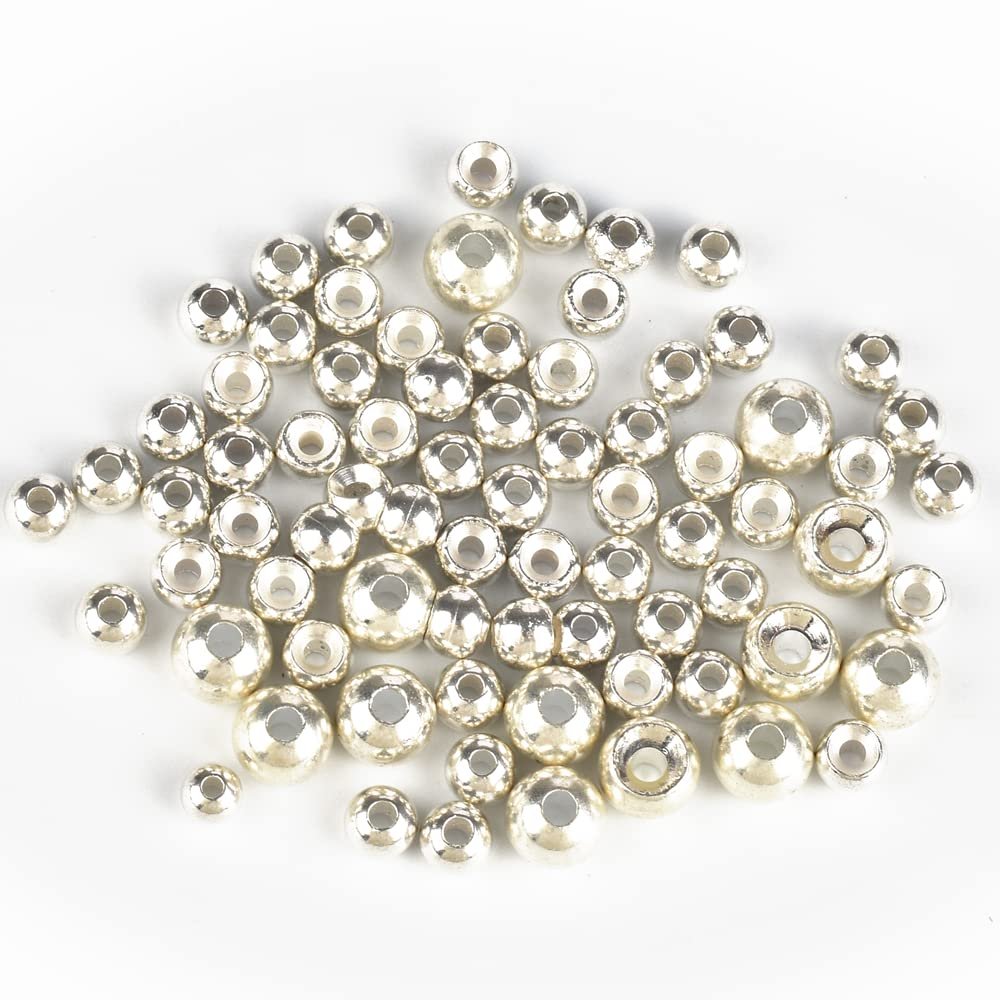 MUUNN 500pcs Tungsten Cyclops Beads Assortment 10 Sizes 1.5/2/2.3/2.5/2.8/3/3.3/3.5/3.8/4mm Cyclops Tungsten Beads for Fly Tying and Nymph Fishing, Sink Deeper and Faster, Silver