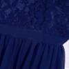 JEEYJOO Kids Girls Halter Neck Lace Floral Bridesmaid Wedding Pageant Party Cutout Back Chiffon Flower Girls Dress Navy Blue 10 Years view 4