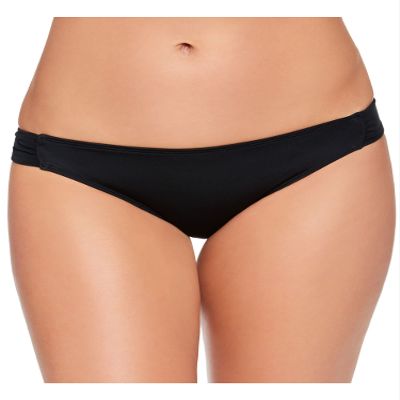 SALT + COVE Women's Black Stretch Side Tab Moderate Coverage Hipster Swimsuit Bottom XL
