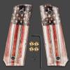 Cool Hand 1911 Grips, High Polished Acrylic, with Patriotic American US Flag, Full Size (Government/Commander), Gold Screws Included, Ambi Safety Cut, H1-S-ACUSF2 view 2