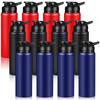 CHENGU 12 Pieces 24 oz Aluminum Water Bottles Set Metal Sports Bike Water Bottle Reusable Travel Bottles with Lid for Gym Sports Camping Hiking Fishing view 1