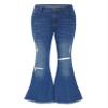 JIZYO Girls Casual Flared Jeans Distressed Bell Bottoms Denim Pants High Waist Ripped Trousers Fashion Streetwear Blue 8 Years view 1
