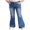 JIZYO Girls Casual Flared Jeans Distressed Bell Bottoms Denim Pants High Waist Ripped Trousers Fashion Streetwear Blue 8 Years view 3