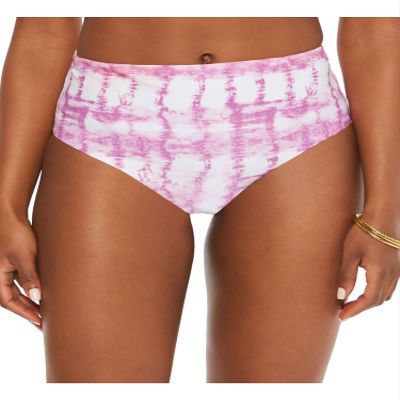 bar III Womens Tie-Dye High Waist Swim Bottom Separates Purple M