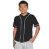 BAICAIYU Kids Baseball Jersey Solid Button Down Shirts Sports Uniform for Boy Gril Softball (Black,14 Years)