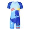 iiniim Kids Boys Boyleg Short Wetsuit One-Piece Sport Athletic Zipper Front Swimsuit Swimwear Bathing Suit Royal Blue 8 Years view 1