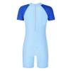 iiniim Kids Boys Boyleg Short Wetsuit One-Piece Sport Athletic Zipper Front Swimsuit Swimwear Bathing Suit Royal Blue 8 Years view 2