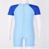 iiniim Kids Boys Boyleg Short Wetsuit One-Piece Sport Athletic Zipper Front Swimsuit Swimwear Bathing Suit Royal Blue 8 Years view 4