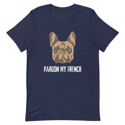 Pardon My French T-Shirt | Funny French Bulldog T-Shirt Navy
