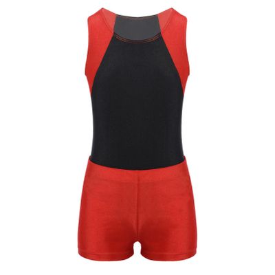 easyforever Kids Boys 2-Piece Rash Guard Swimsuits Sleeveless Sunsuit Swimwear Leotard with Shorts Sets Red 6 Years
