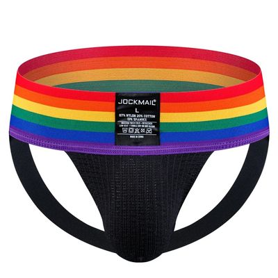 JOCKMAIL Mens Briefs Jockstrap Athletic Supporter Men Jockstrap Rainbow Men Sport Underwear Jockstrap for Gym Sport