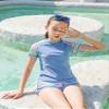 KID1234 Girls Swimsuit Two Piece Rashguard Swimwear Bathing Suit UPF 50+ Beach Wear for Girls 13-14 Years Blue view 3