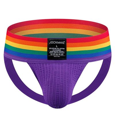 JOCKMAIL Mens Briefs Jockstrap Athletic Supporter Men Jockstrap Rainbow Men Sport Underwear Jockstrap for Gym Sport