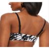 bar III Women's Black Printed Stretch Removable Cups Tie Bikini Adjustable Deep V Neck Swimsuit Top XS view 2