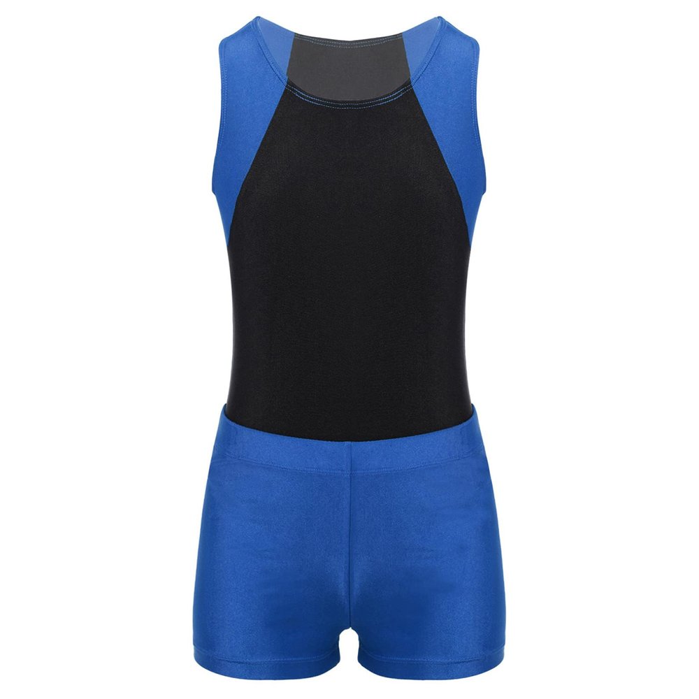 easyforever Kids Boys 2-Piece Rash Guard Swimsuits Sleeveless Sunsuit Swimwear Leotard with Shorts Sets Blue 6 Years