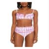 Bar III Womens Tie-Dye Bandeau Swim Top Separates Purple S view 3