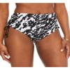 BAR III Women's Black Printed Stretch Drawstring Lined Full Coverage Tie Heat Wave High Waisted Swimsuit Bottom XL view 1