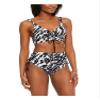 BAR III Women's Black Printed Stretch Drawstring Lined Full Coverage Tie Heat Wave High Waisted Swimsuit Bottom XL view 3
