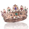 YADIRF Baroque Royal Crown Men's Metal Prince Hair Crown Full Circle Birthday Party Hair Accessories For Halloween Costume Party Prom Pageant (Bronze With Colorful Stone) view 1