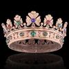 YADIRF Baroque Royal Crown Men's Metal Prince Hair Crown Full Circle Birthday Party Hair Accessories For Halloween Costume Party Prom Pageant (Bronze With Colorful Stone) view 2