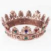 YADIRF Baroque Royal Crown Men's Metal Prince Hair Crown Full Circle Birthday Party Hair Accessories For Halloween Costume Party Prom Pageant (Bronze With Colorful Stone) view 4