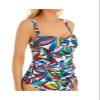 Bleu Rod Beattie Women's White Printed Sweetheart Cross-Back Adjustable Twist Front Lush Life Bra Tankini Swimsuit Top 4 D view 1