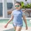 KID1234 Girls Swimsuit Two Piece Rashguard Swimwear Bathing Suit UPF 50+ Beach Wear for Girls 9-10 Years Blue view 2
