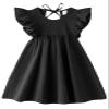 Dutebare Toddler Baby Girl Dress Cotton Linen Ruffle Halter Sleeveless Dresses Kids Summer Sundress Black 90 view 1