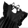 Dutebare Toddler Baby Girl Dress Cotton Linen Ruffle Halter Sleeveless Dresses Kids Summer Sundress Black 90 view 4