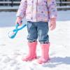 EUXTERPA Toddler Kids Solid Color Rain Boots Waterproof Warm Fleece Lined Boots for Girls Winter Snow Boots, Pink, Size 9 view 2