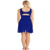 Sxiwei Woman's Lyrical Adult Ballet Dance Leotard Dress Costume Cutout Chiffon Modern Skating Dance Dress Royal Blue Medium view 2