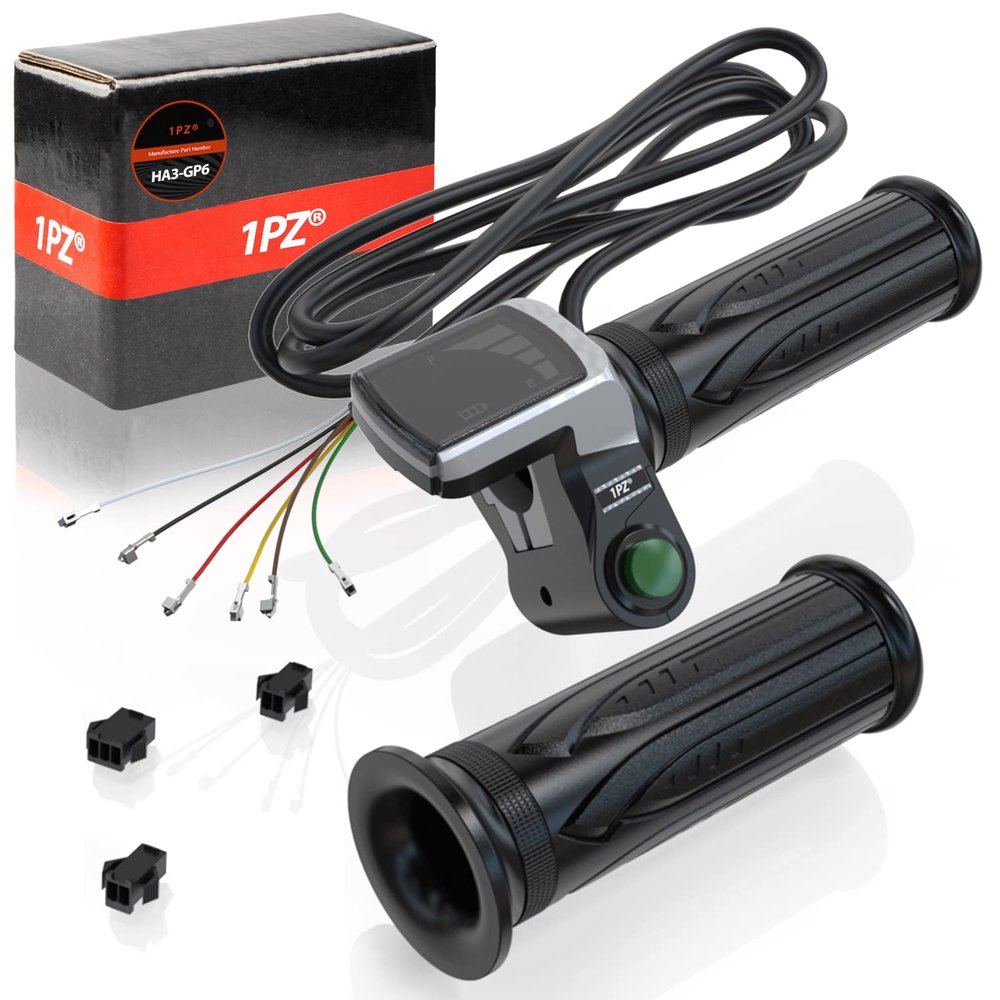 1PZ HA3-GP6 36V Throttle Grip Waterproof LCD Display Handle Twist Grip Clamp Replacement for Electric Bike Scooter
