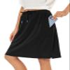 Century Star Tennis Skirts for Women with Pockets Golf Knee Length Skorts Athletic Sports Drawstring Waist Skirts with Shorts 01 Black X-Large view 2