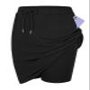 Century Star Tennis Skirts for Women with Pockets Golf Knee Length Skorts Athletic Sports Drawstring Waist Skirts with Shorts 01 Black X-Large view 3