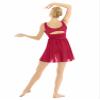 YONGHS Women Lyrical Dance Sleeveless Chiffon Back Cutout Ballet Dress High-Low Skirted Dress for Training Red 3X-Large view 2