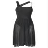 YONGHS Womens Leotard Vestment Piece Ensemble Uniform Lyrical Contemporary Dance Lyrical Outfit Black X-Large view 3