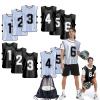 PULUOMASI Sports Pinnies-Numbered Practice Vest Pennies for Soccer Basketball Jersey Bibs -Set of 12/Youth Adults Team Black White XL view 1