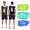 PULUOMASI Sports Pinnies-Numbered Practice Vest Pennies for Soccer Basketball Jersey Bibs -Set of 12/Youth Adults Team Black White XL view 4
