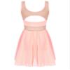 YONGHS Women Lyrical Dance Sleeveless Chiffon Back Cutout Ballet Dress High-Low Skirted Dress for Training Orange Pink Medium view 4