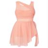 YONGHS Women's Chiffon Lyrical Dance Dress Contemporary Costumes High-Low Skirted Leotard Dancewear Pink X-Large view 3
