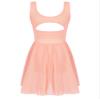 YONGHS Women's Chiffon Lyrical Dance Dress Contemporary Costumes High-Low Skirted Leotard Dancewear Pink X-Large view 4