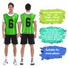 PULUOMASI Sports Pinnies-Numbered Practice Vest Pennies for Soccer Basketball Jersey Bibs -Set of 12/Youth Adults Team Green Yellow M view 4