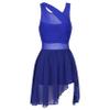 Sxiwei Womens Gymnastics Cutout Stretch Shapely Soft Leotard Asymmetric Xs Leotard Comfortable Royal Blue Large view 4